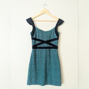 Free People Teal And Black Cutout Dress